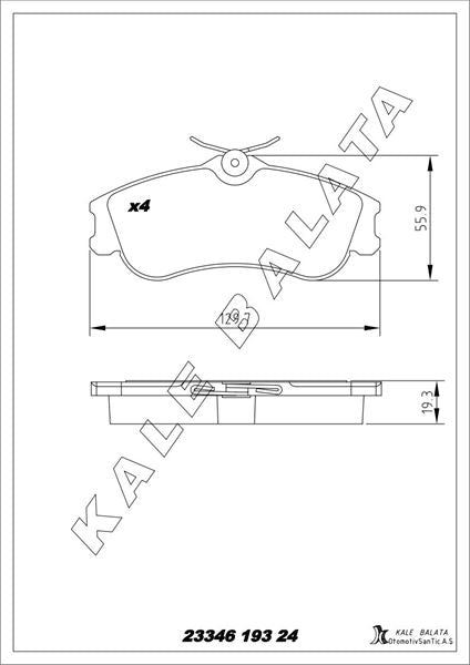 KALE BALATA On Balata P206 Cc P206 Sw Partner Xsara. Berlingo. Picasso (96-)