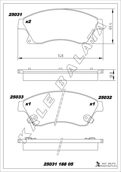 KALE BALATA On Balata Astra J (09-) Aveo Hb. Aveo Sedan. Cruze. Cruze Hb. Cruze Sw (09-)