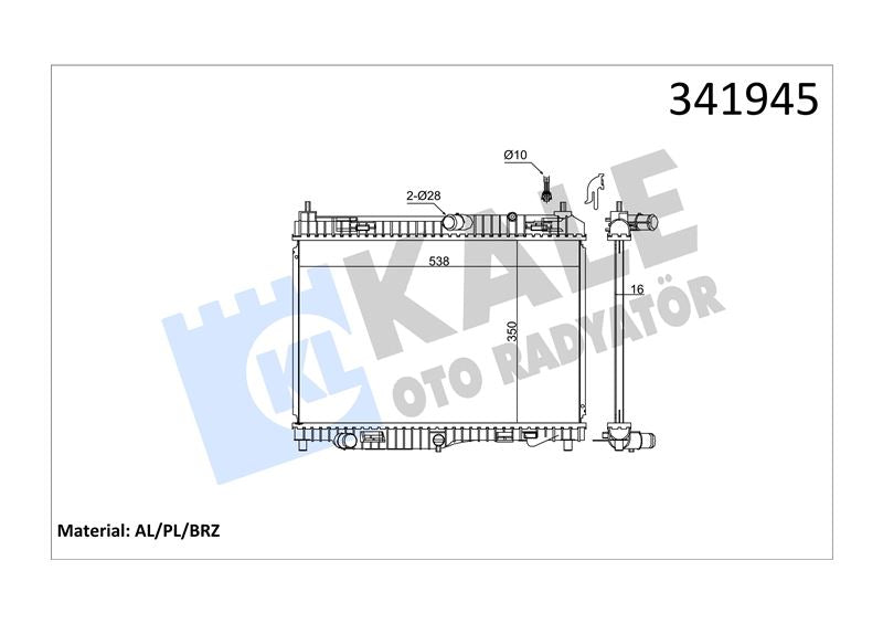 KALE Su Radyatoru Ford B-Max / Ecosport / Fiesta VI /Fiesta VI Van / Tourneo Courier / Transit Courier 1.