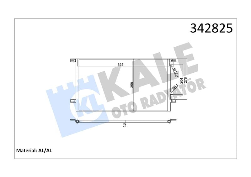 KALE Klima Radyatoru ( Condenser ) Renault Laguna I / Grandtour 1.6 16V / 1.8 / 1.9 Dti / 1.9 Dci / 2.0 /