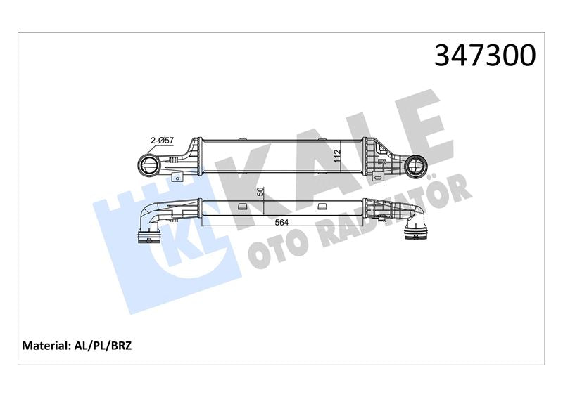 KALE Turbo Radyatoru ( Intercooler ) Mercedes E 200 E 220 E 270 Al/pl/brz 560×113X50