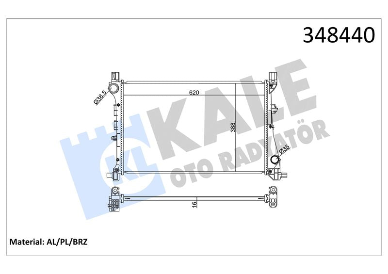 KALE Su Radyatoru Egea 1.3 Mjet 1.4 Benzinli (Mt) Al/pl/brz 2015>