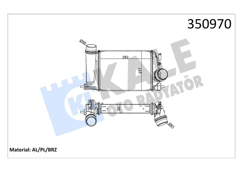 KALE Turbo Radyatoru Intercooler Nissan Qashqai II 1.2DIC-T (03+) - Renault Megane IV 1.2TCE (15+)