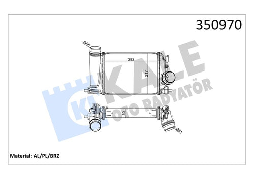 KALE Turbo Radyatoru Intercooler Nissan Qashqai II 1.2DIC-T (03+) - Renault Megane IV 1.2TCE (15+)