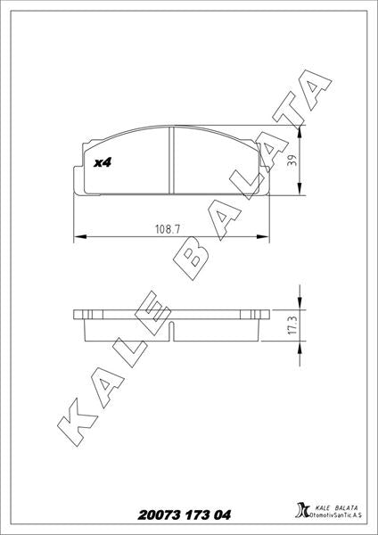 KALE BALATA On Balata M124 M131 Spider 900 Fiorino Panda Ritmo X1-9 (72-)