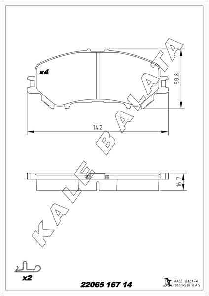 KALE BALATA On Fren Balata Takim Koleos II 1.6 Dci X-Trail
