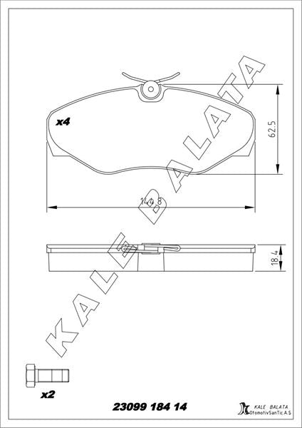 KALE BALATA On Balata Nissan Primastar - Trafic II (F9Q)