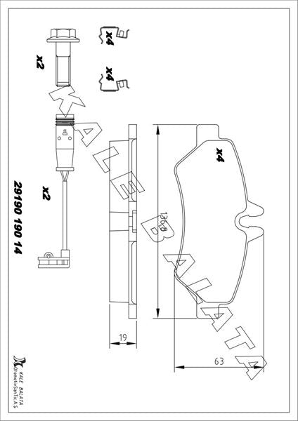 KALE BALATA Arka Balata Sprinter Ym (Fisli - Aksesuarli) Vw Crafter (10-)