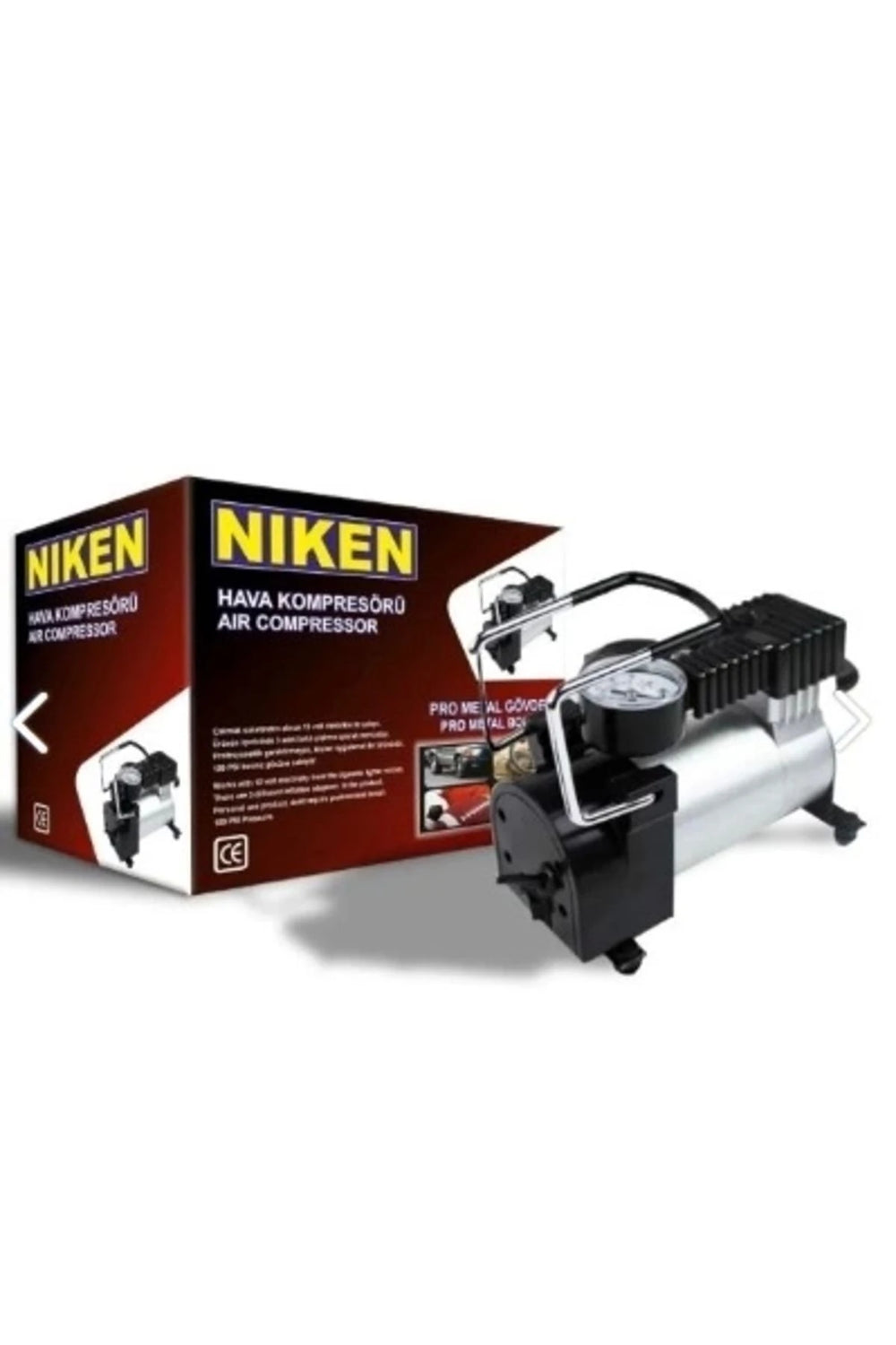 Metal Gövdeli Gri Mini Oto Araç Hava Kompresörü 12v