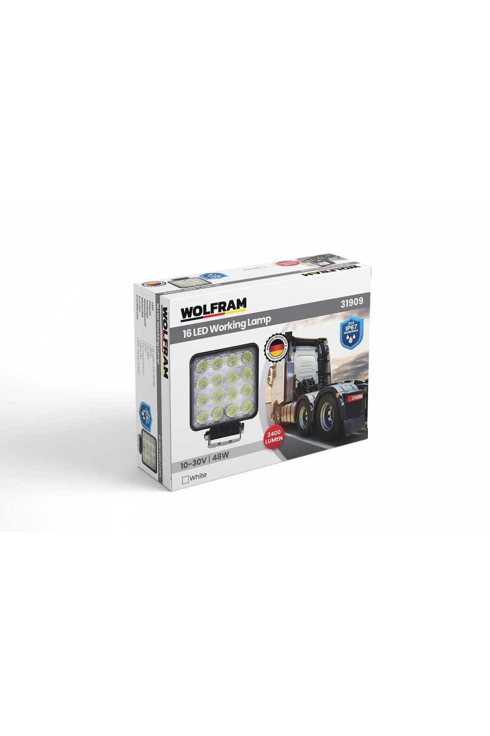 Led Kare Çalışma Lambası 16 Led 10/30V E-Belgeli 48W - 31909