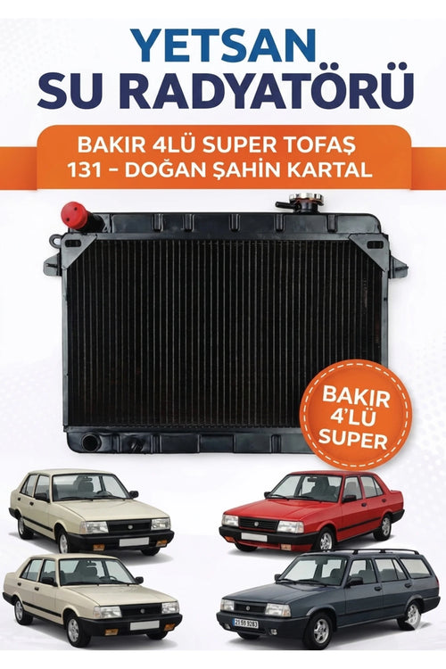 4 Sıra Süper Tofaş Bakır Su Radyatörü Slx Doğan Şahin 4 Sıra Süper