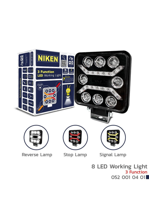 Çalışma lambası ledli pro kare 8 ledli 3 fonksiyonlu