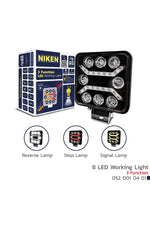Çalışma lambası ledli pro kare 8 ledli 3 fonksiyonlu