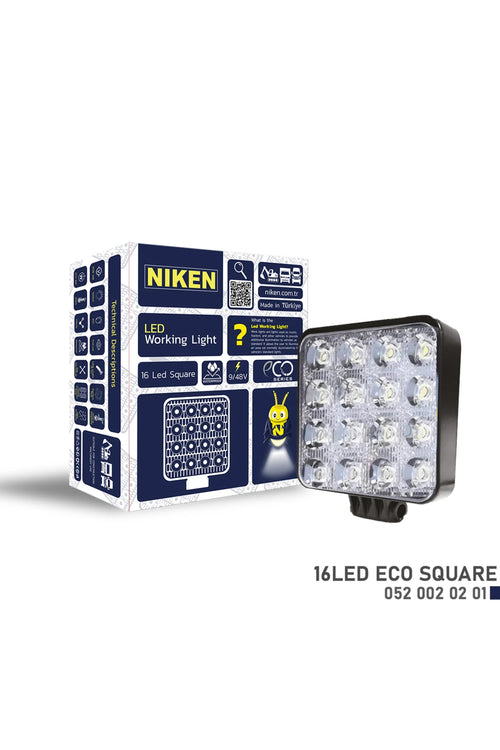 Niken Çalışma Lambası Off Road Led Sis Lambası 16 Led Kare KALIN KASALI