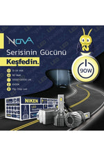 Nova Serisi 24.000 Lümen 90W /h7 / H4 / H11 / H1 / H3 /9006/ 9005 / 9006 Led Xenon Far Ampulu