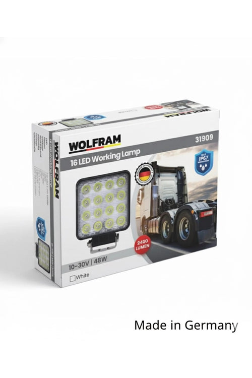 Wolfram Led Çalışma Lambası Sis Off Road Kalın Kasa 2400 Lümen E-Belgeli 12/24V