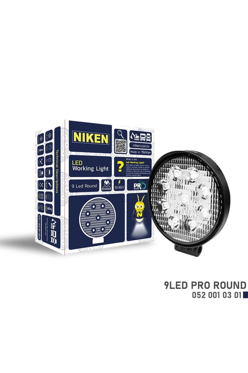 Çalışma lambası ledli yuvarlak 22-27w 9 ledli