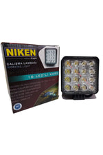 16 Led Kare Kalın Kasalı Off Road Sis Farı Çalışma Lambası (12V-24V UYUMLU) Yurtpar Otomotiv