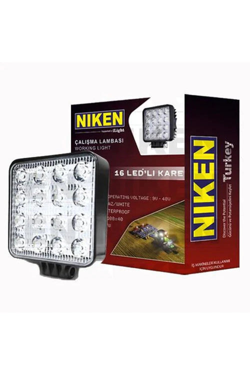 Kare Led Çalışma Lambası 16 Ledli Off Road Sis Lambası