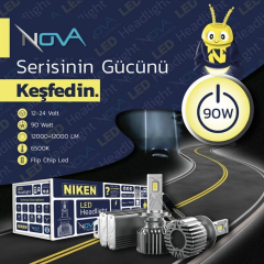 Niken Led Xenon Nova Serisi H7 (90W) 6500K 24.000LM